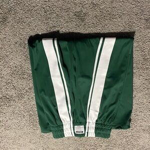Fashion Nova Green and White Track Pants